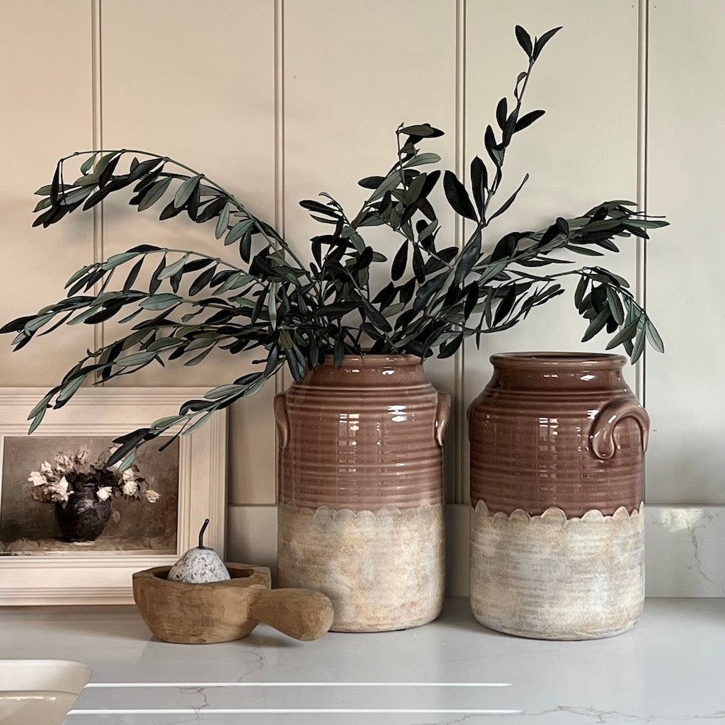 Stoneware Drip Glaze Vase Amber Blush