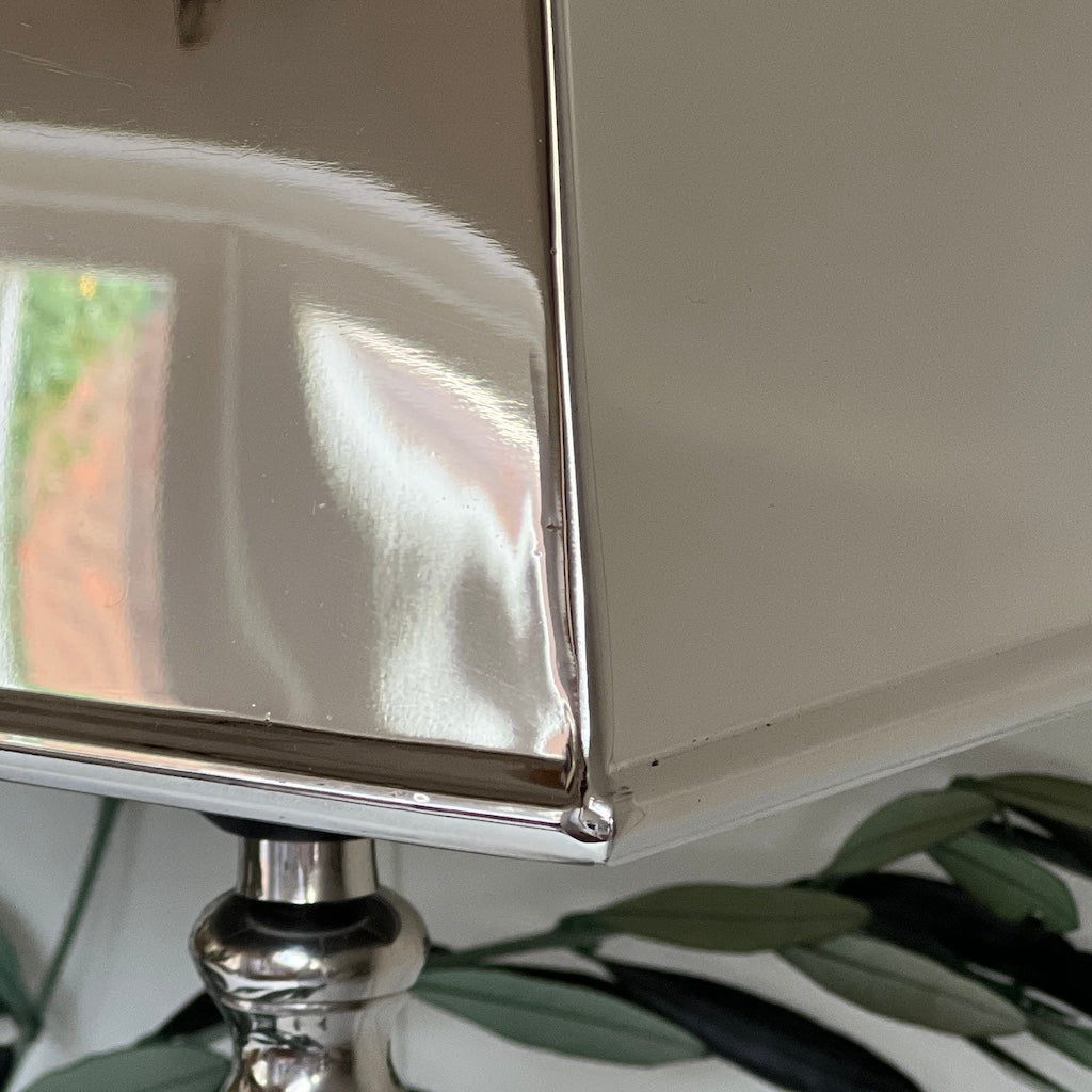 Shiny Aluminium Stick Lamp With Shade