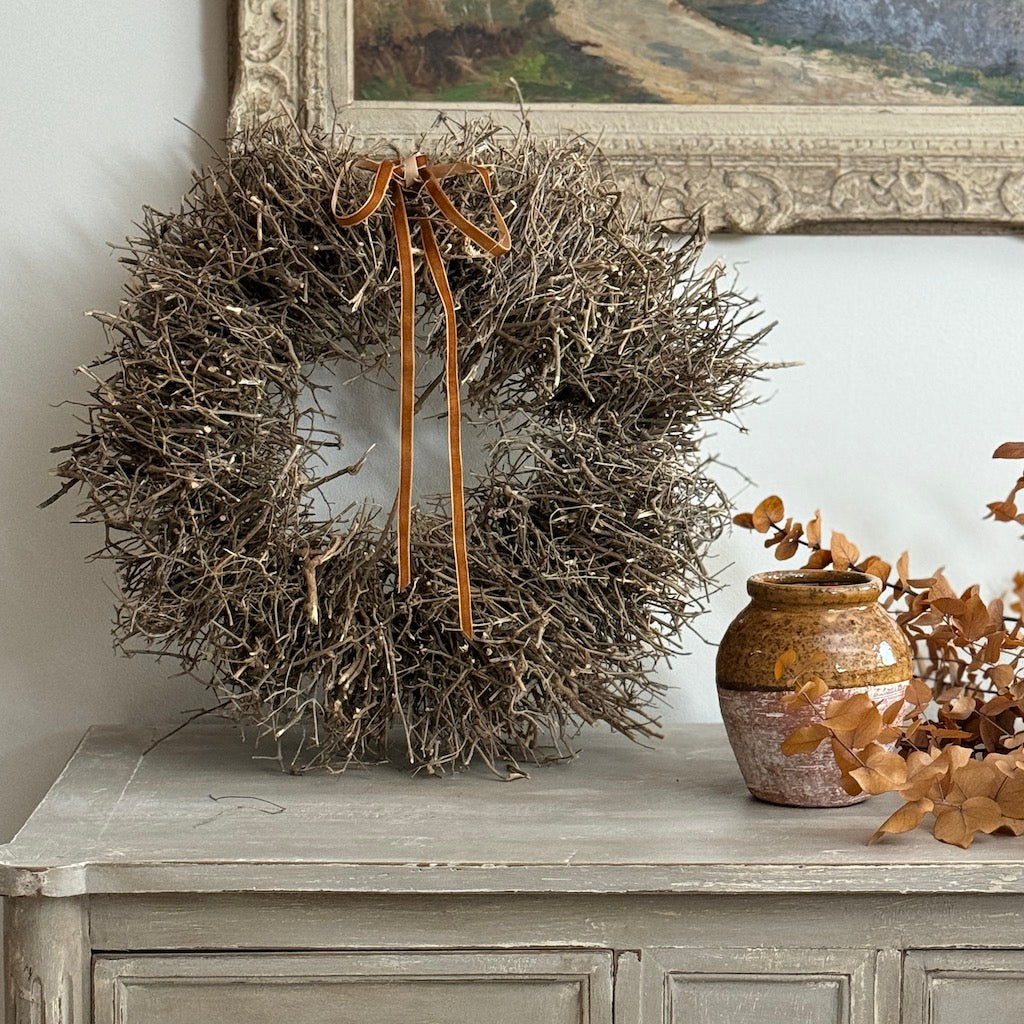 Rustic Chunky Dried Twig Wreath