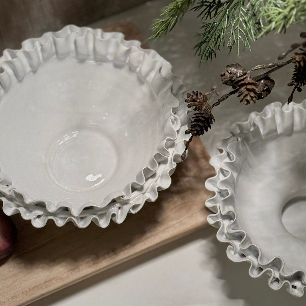 Hermonie Ceramic Ruffle Bowl