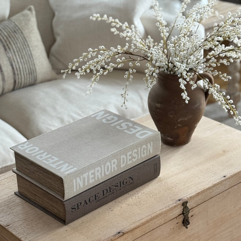 Interior Space Design Book Boxes – Set of 2 | Modern Decorative Storage