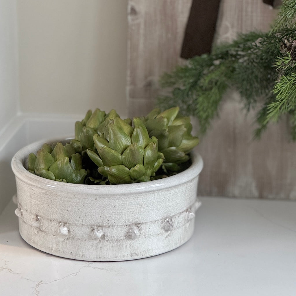 Ceramic Off White Stud Bowl