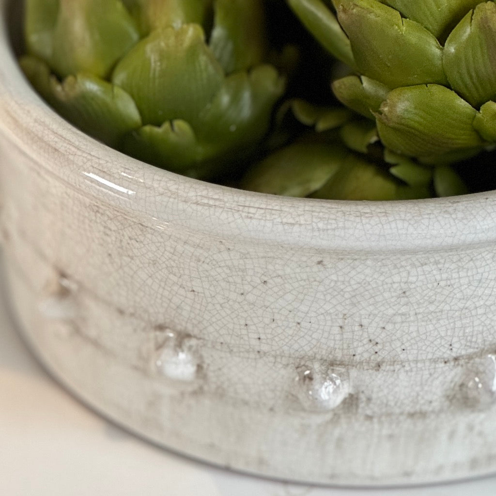 Ceramic Off White Stud Bowl