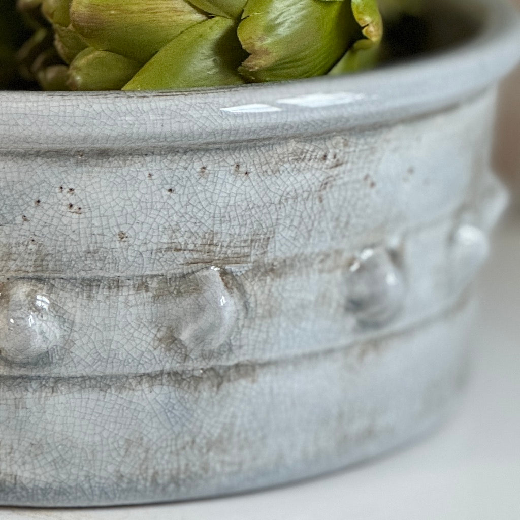 Ceramic Grey Blue Stud Bowl