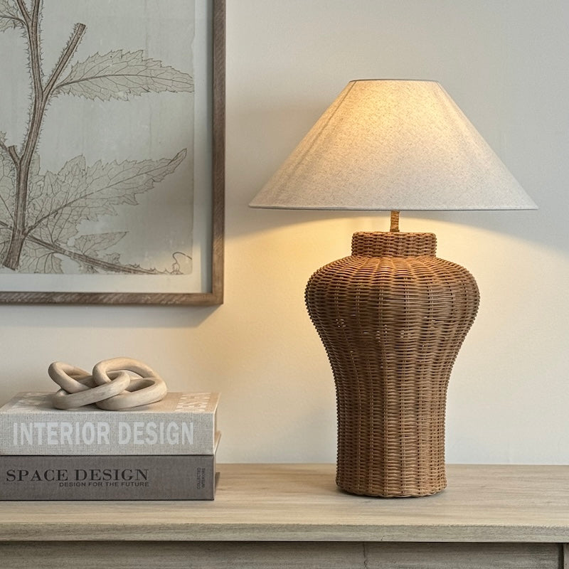 Taplow Natural Matte Rattan Table Lamp