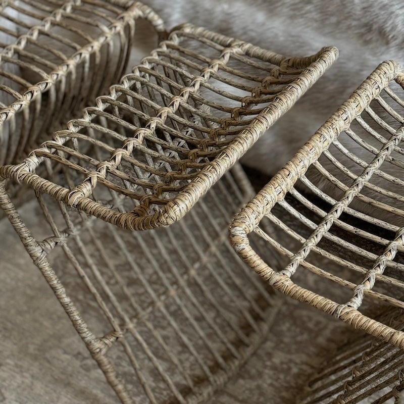 Rattan X-Frame Stool