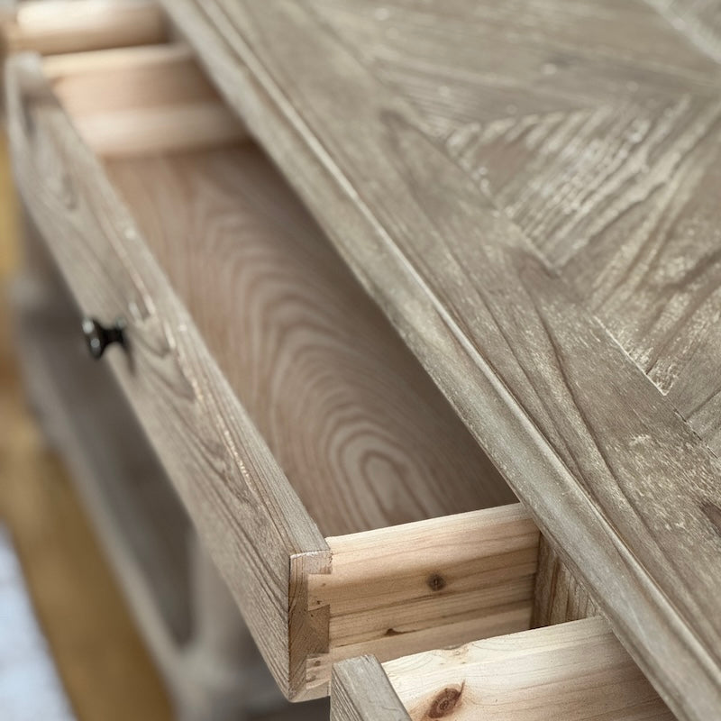 Country House 3 Drawer Console Table with Shelf