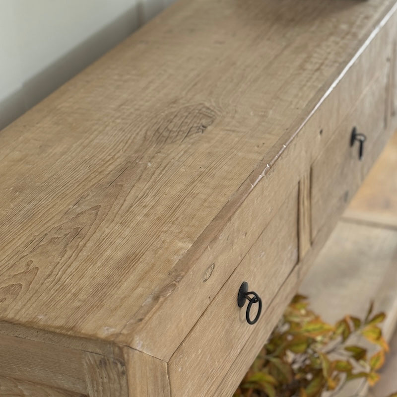 Savona 3 Drawer Reclaimed Wood Console Table