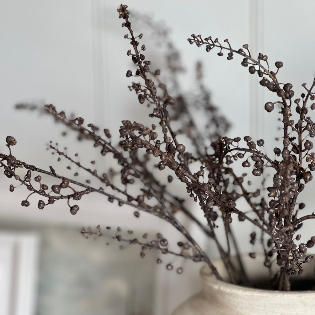 Faux Berry Branch Dark Brown