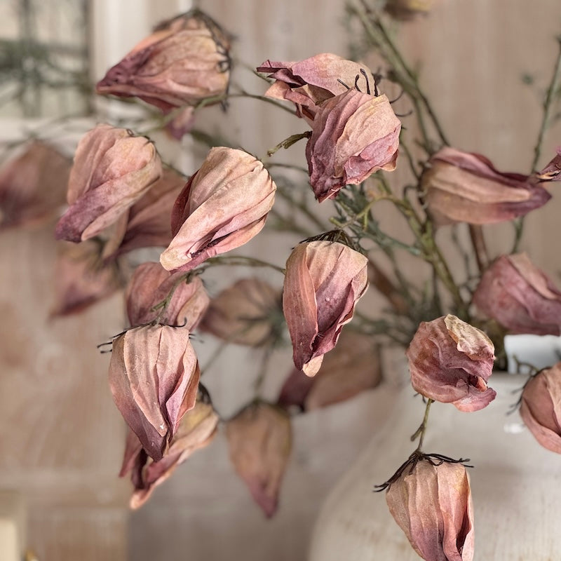 Faux Chinese Lantern Spray | Dusky Pink