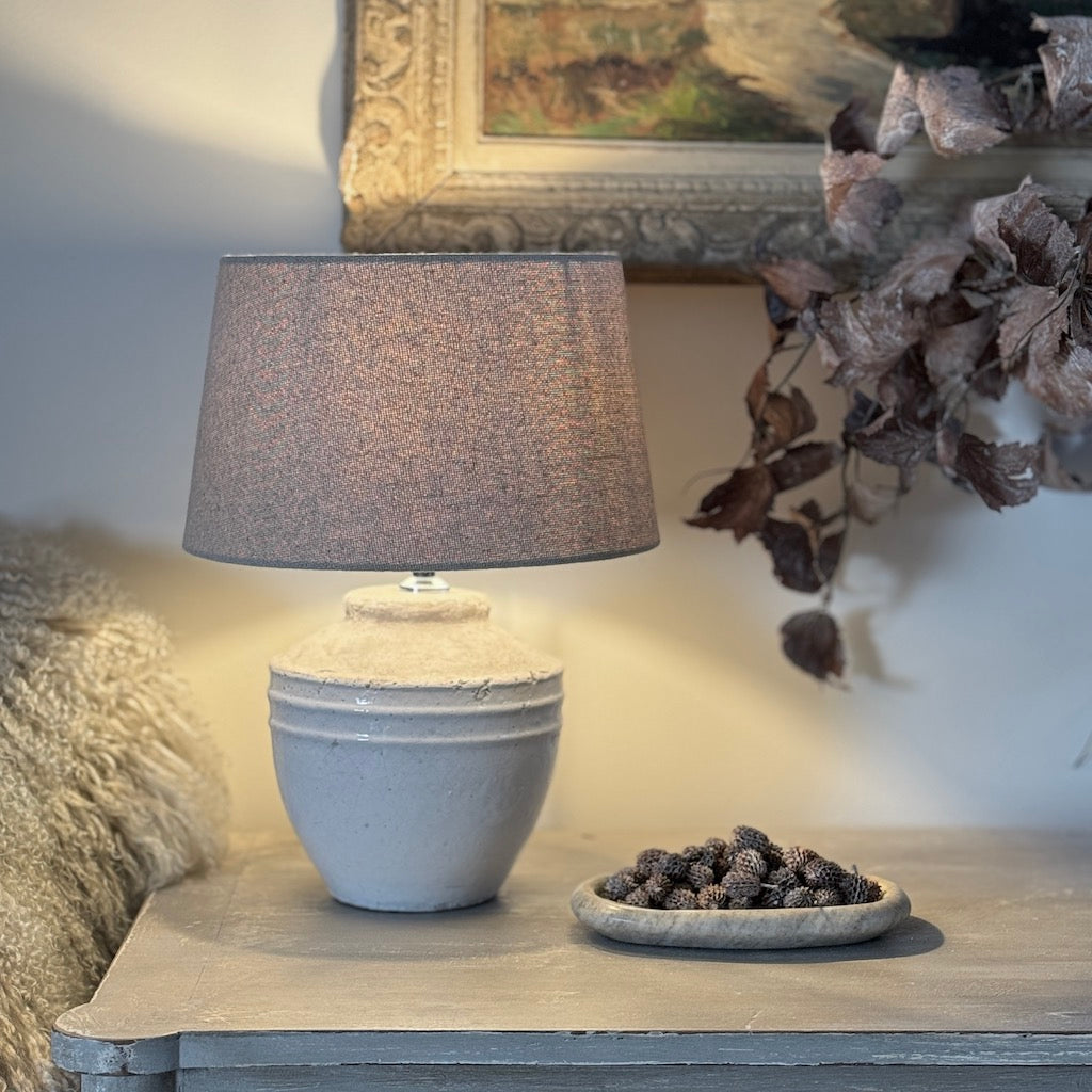 Antique White Distressed Glazed Table Lamp Toba