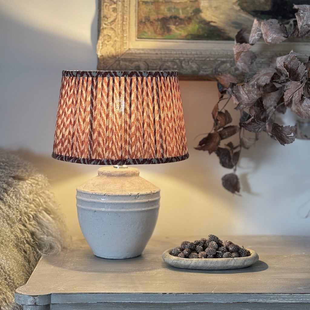 Antique White Distressed Glazed Table Lamp Toba