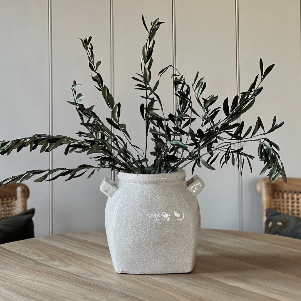 Crackle Glaze Vase Pot Handles Jeanie