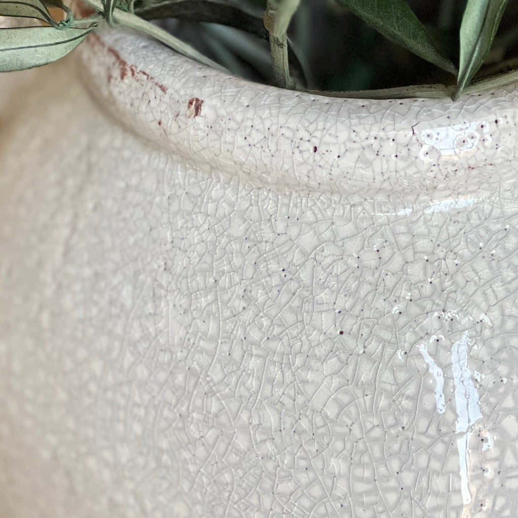 Crackle Glaze Vase Pot Handles Jeanie