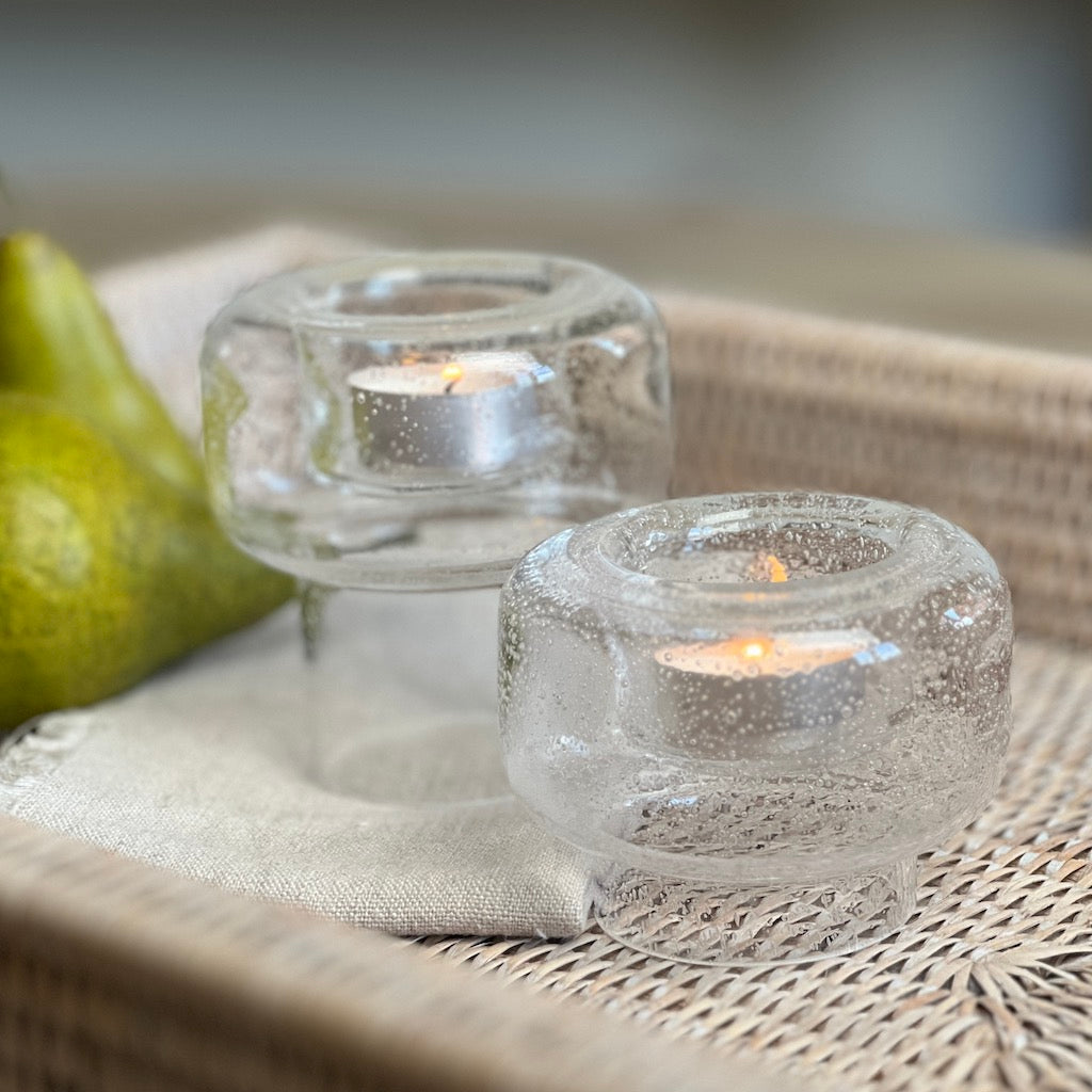 Bubble Glass Scandi T Light Holder