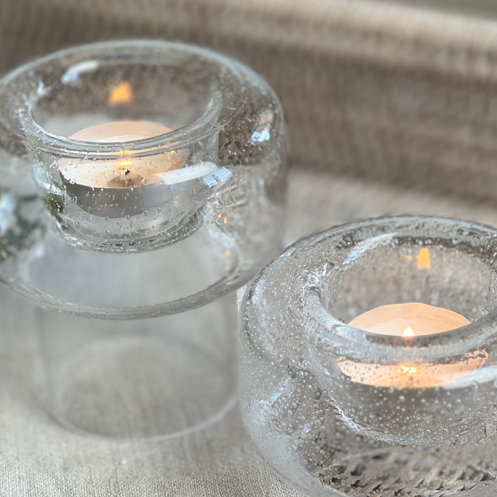 Bubble Glass Scandi T Light Holder