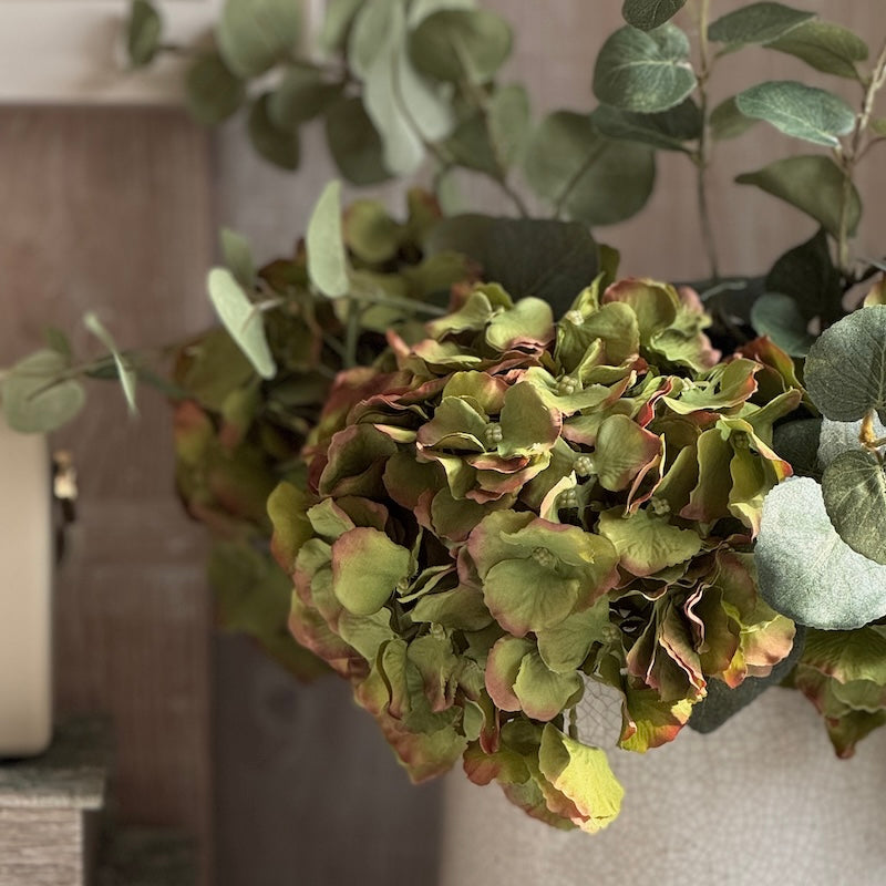 Faux Green Single Hydrangea Stem Short