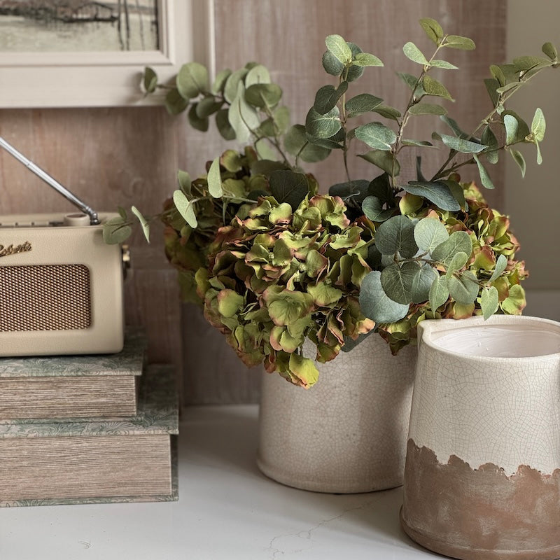 Faux Green Single Hydrangea Stem Short