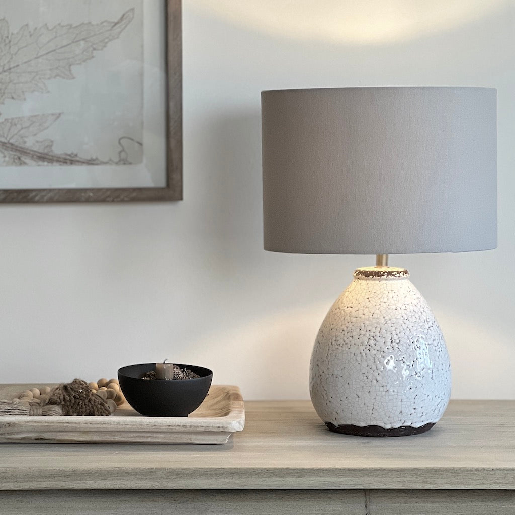 Amiras Small Crackle Glazed  Bell Table Lamp
