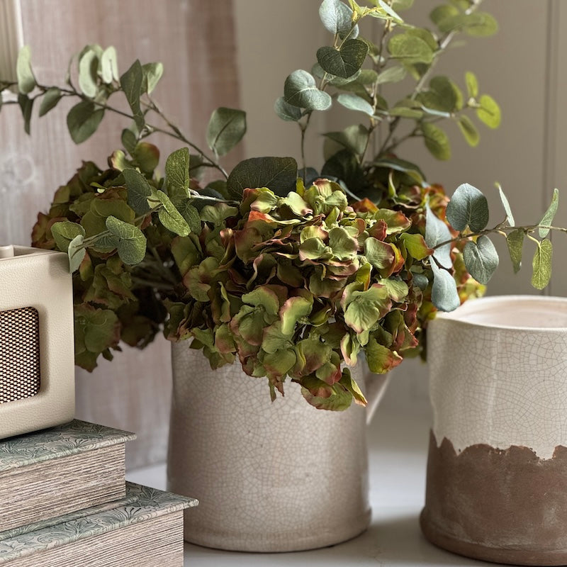 Faux Green Single Hydrangea Stem Short