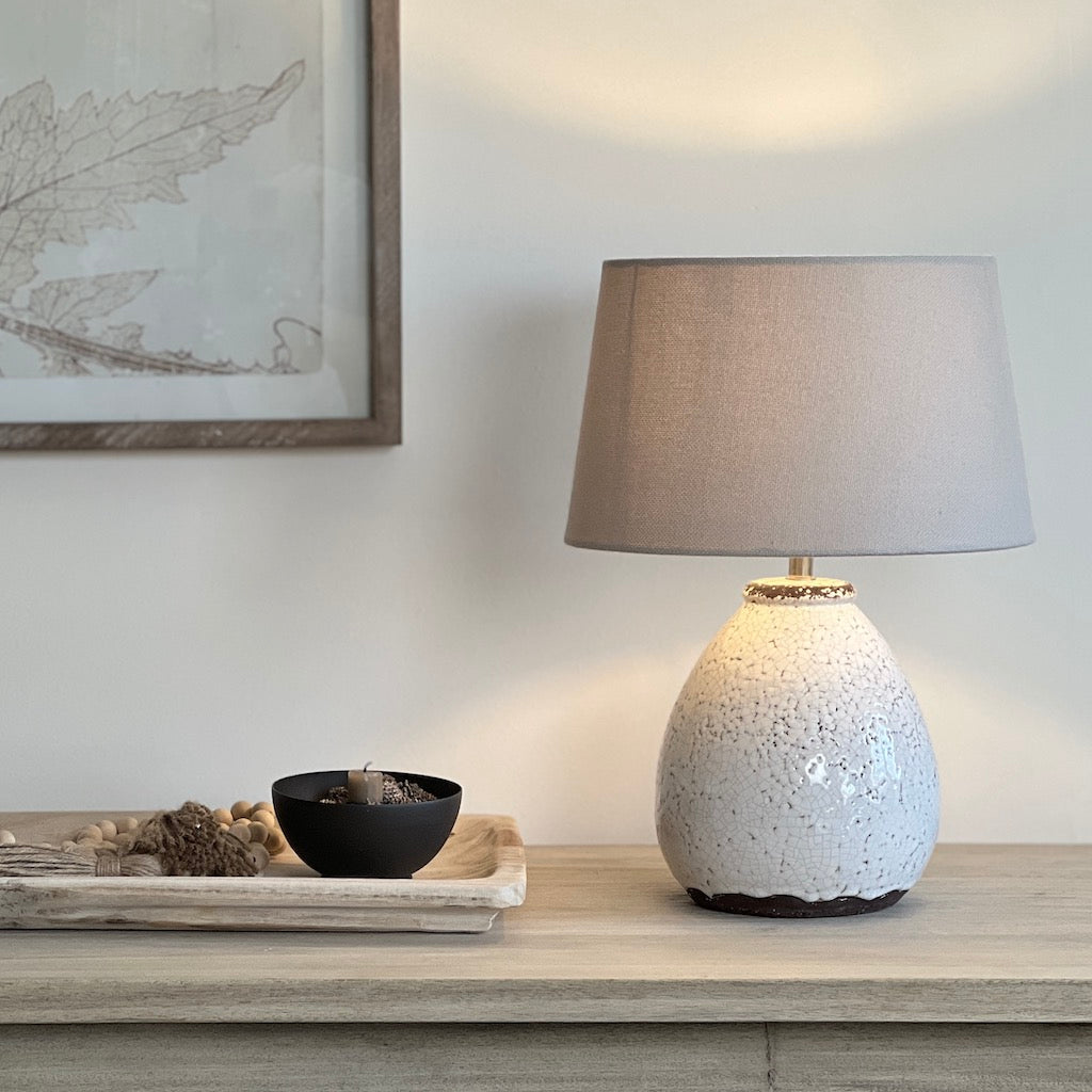 Amiras Small Crackle Glazed  Bell Table Lamp