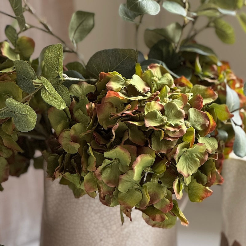Faux Green Single Hydrangea Stem Short