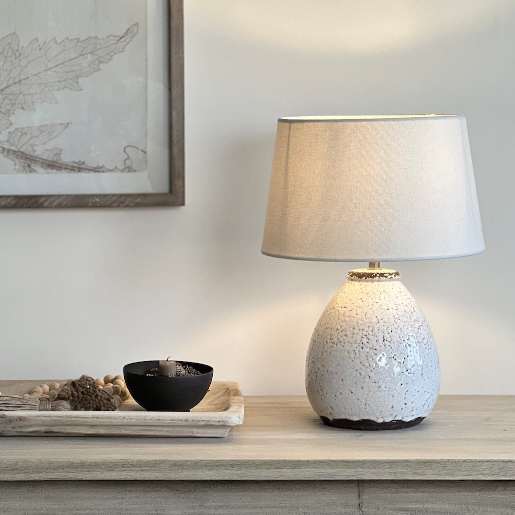 Amiras Small Crackle Glazed  Bell Table Lamp