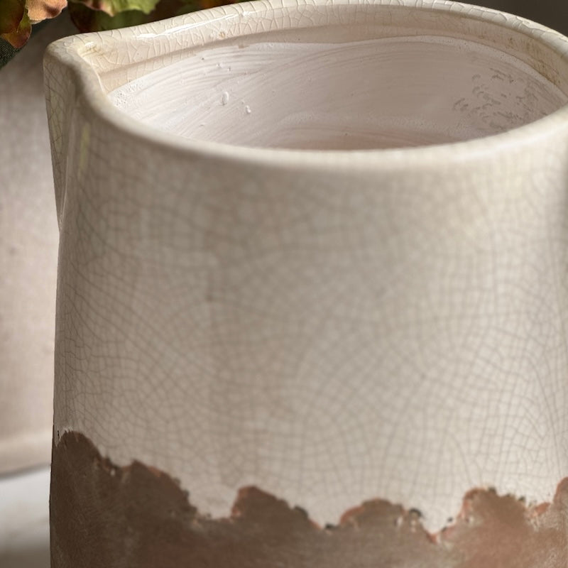 Odi Terracotta Cream Crackle Jug