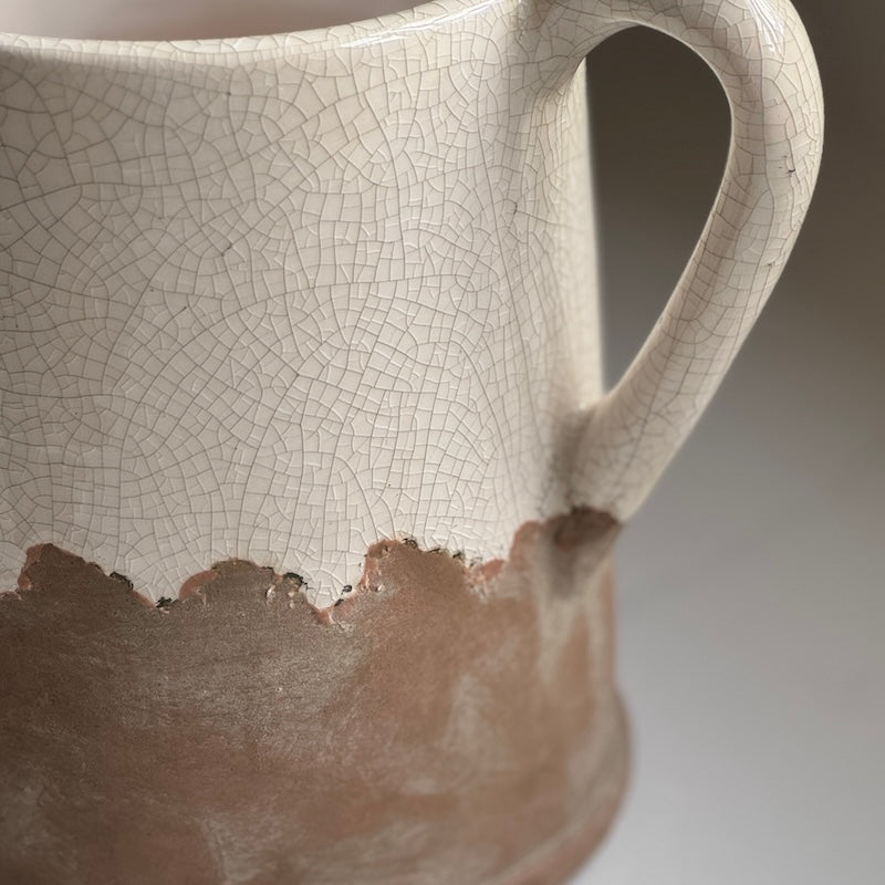 Odi Terracotta Cream Crackle Jug