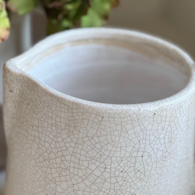 Eloje Off White Crackle Jug - SECOND (Discount applied)