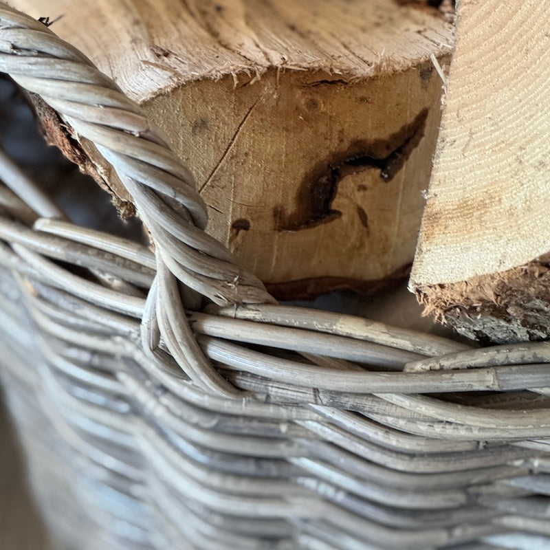 Tall Round Basket With Ear Handles