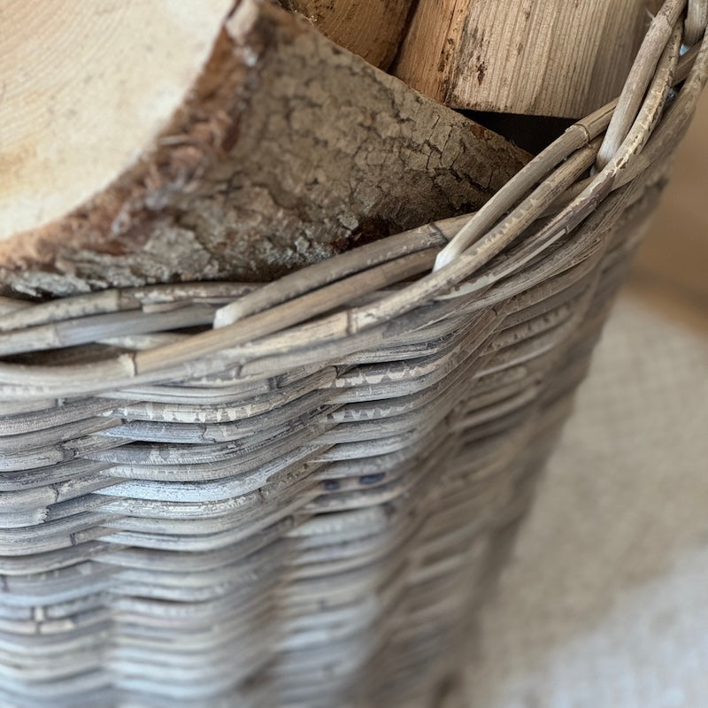 Tall Round Basket With Ear Handles