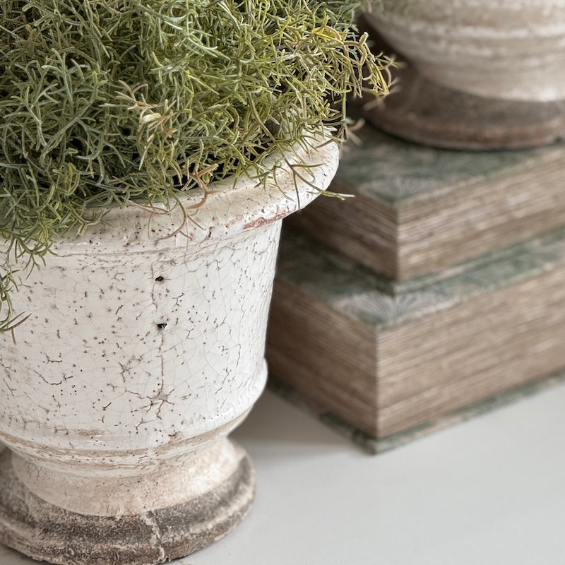 Rustic Crackled Weathered Small Urn
