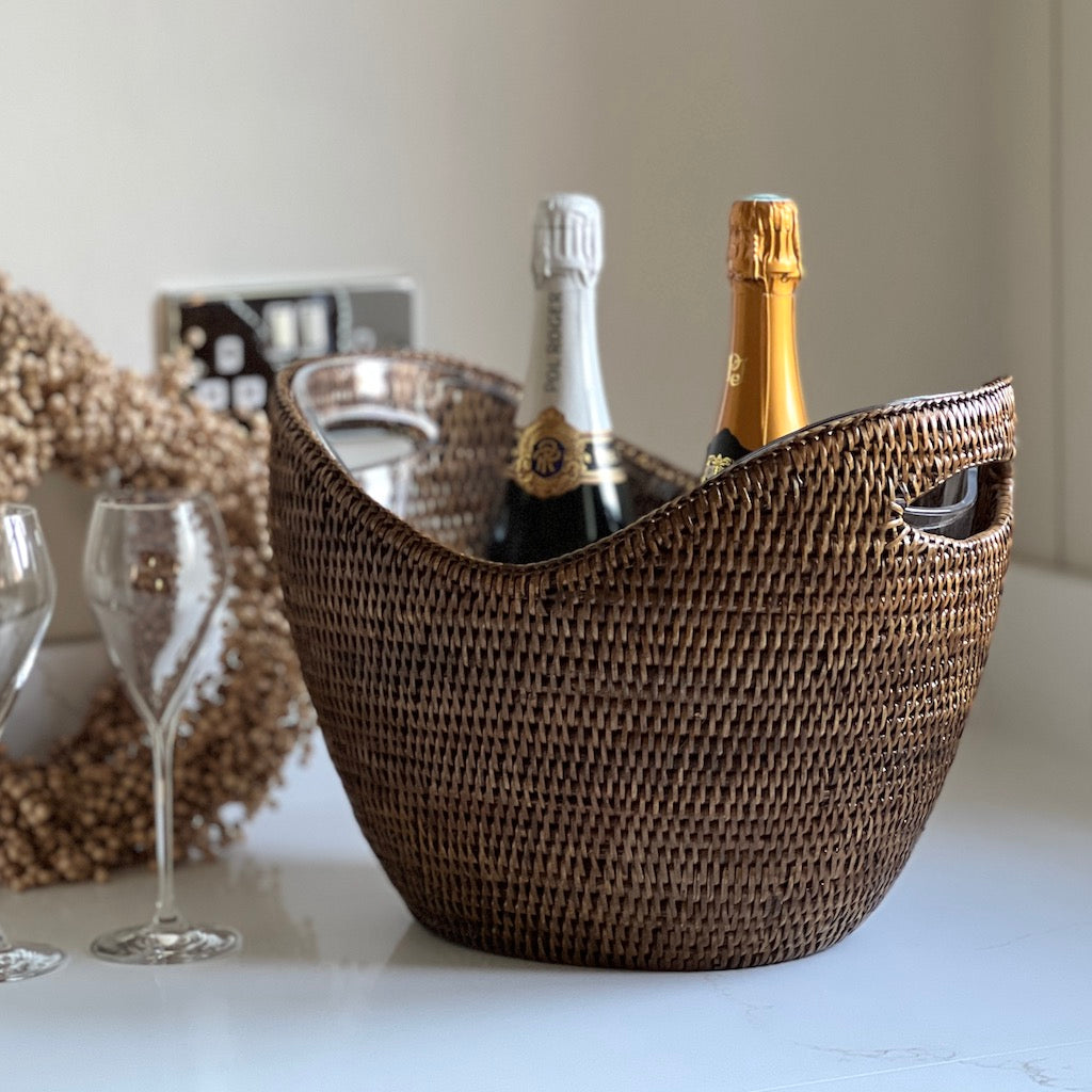 Rattan Oval Wine Champagne Cooler