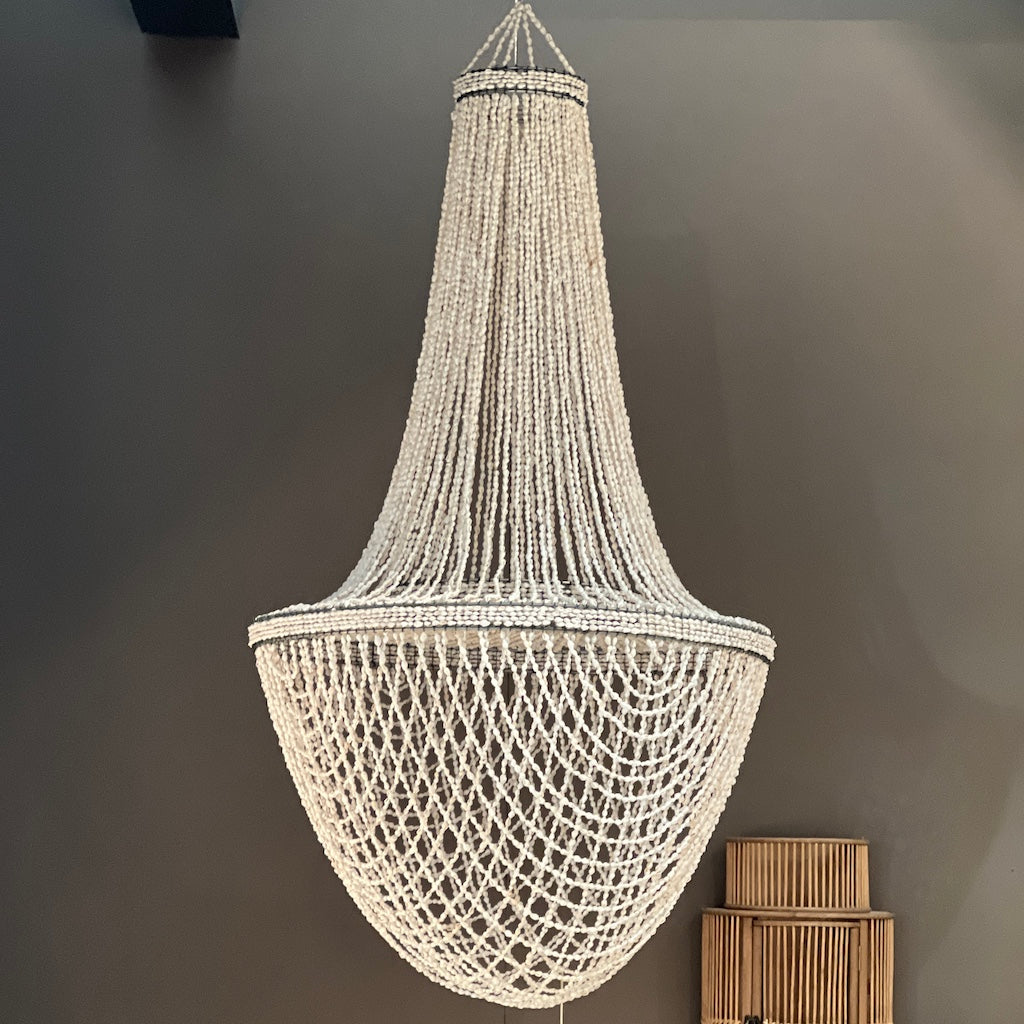Shell Pattern Ceiling Hand Made White Shells Ceiling Shade – Cowshed Interiors