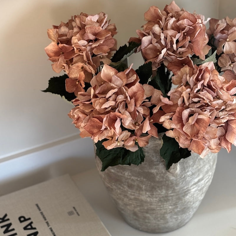Faux Dried Pale Terracotta Hydrangea