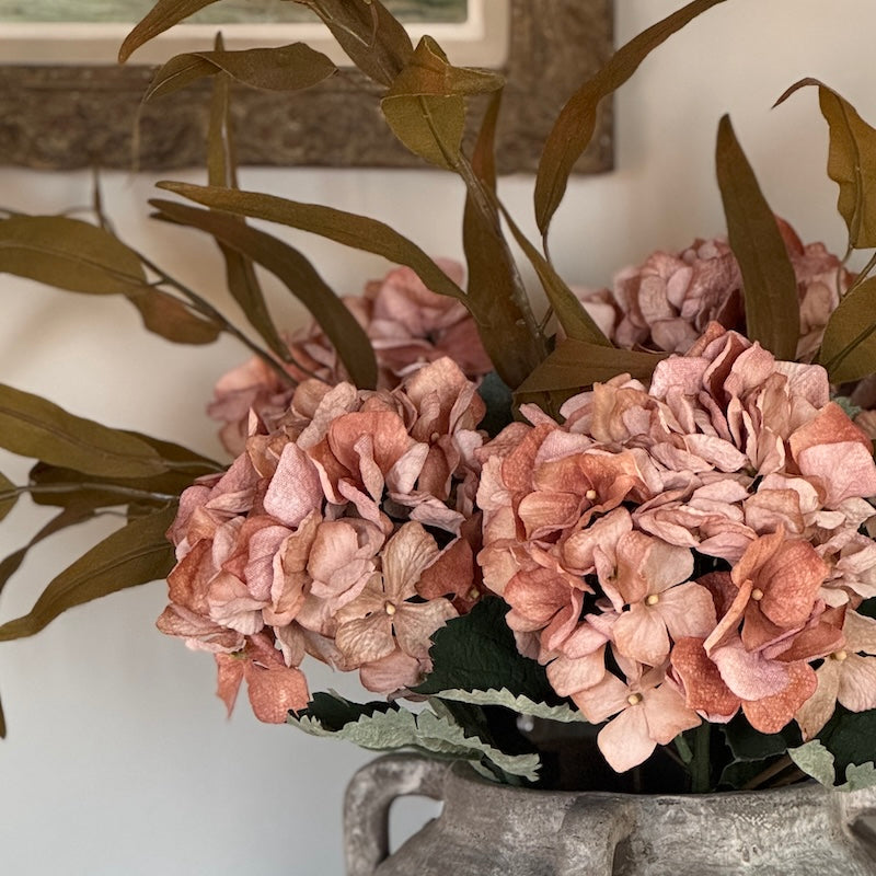 Faux Dried Pale Terracotta Hydrangea
