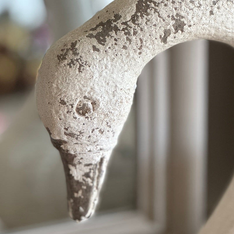 Classic Distressed Swan Sculpture
