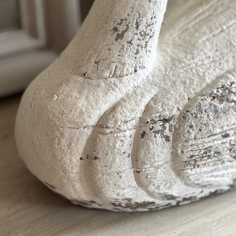 Classic Distressed Swan Sculpture