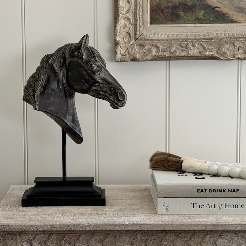 Rustic Horse Head On Stand