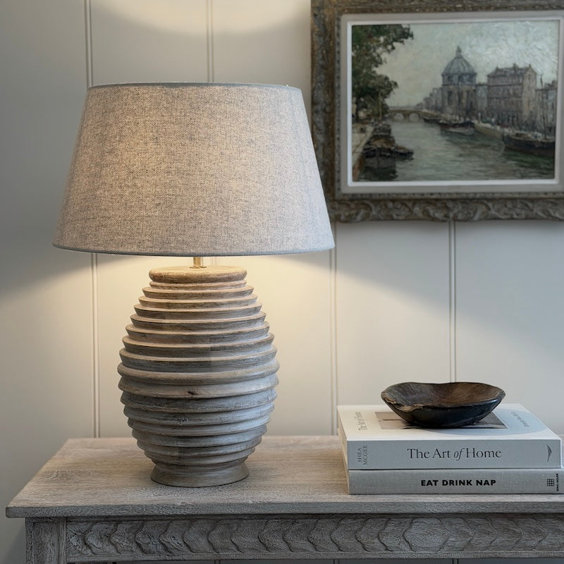 Keystone Limewash Wooden Table Lamp