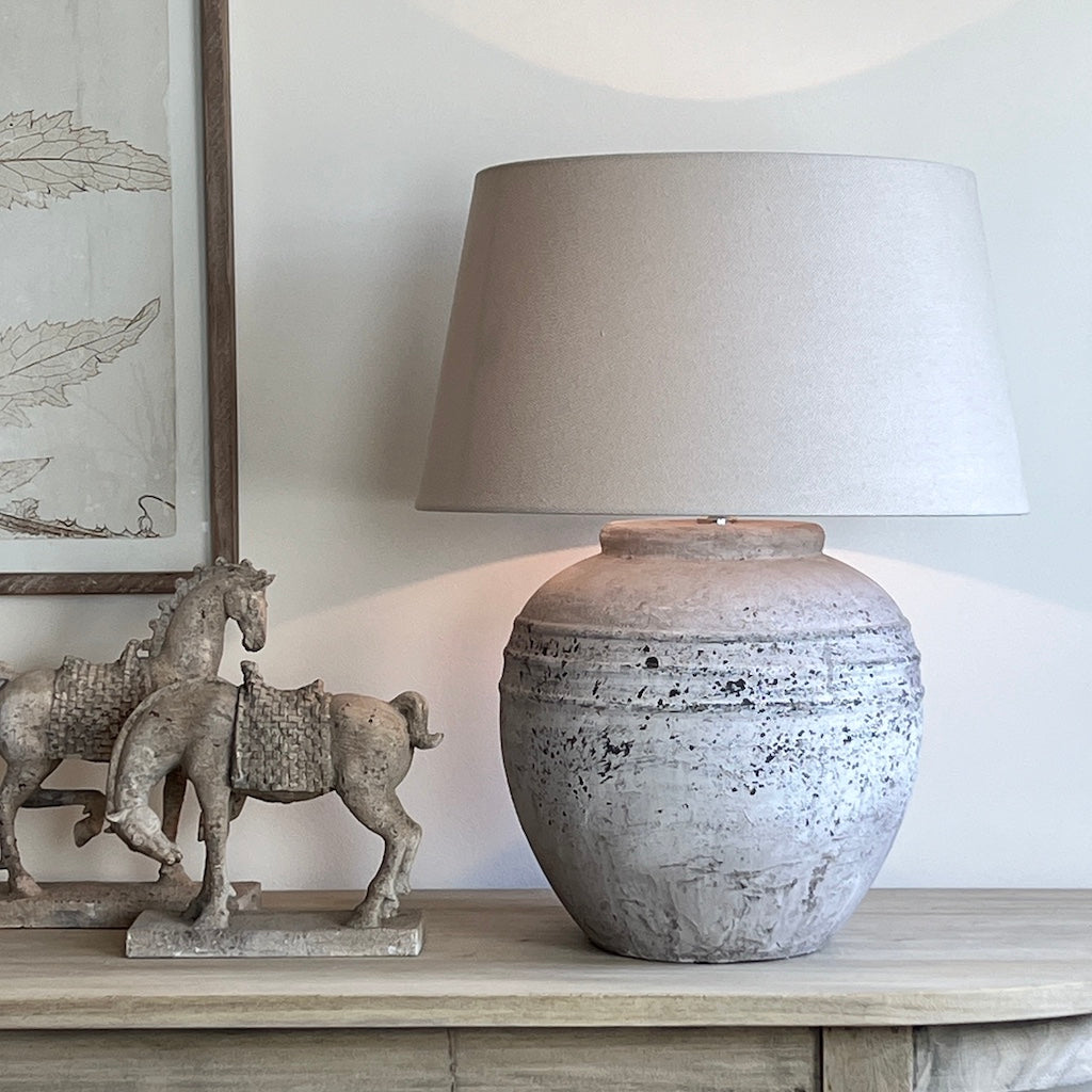 Marlowe Grey Distressed Stone Effect Table Lamp