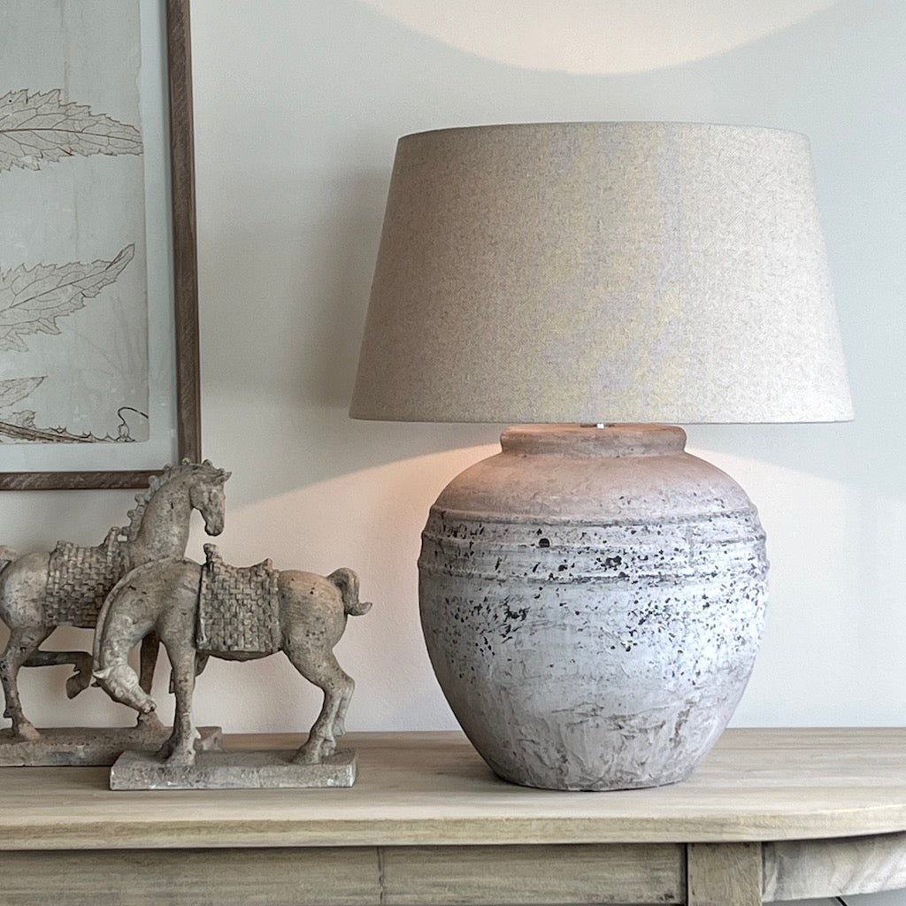 Marlowe Grey Distressed Stone Effect Table Lamp