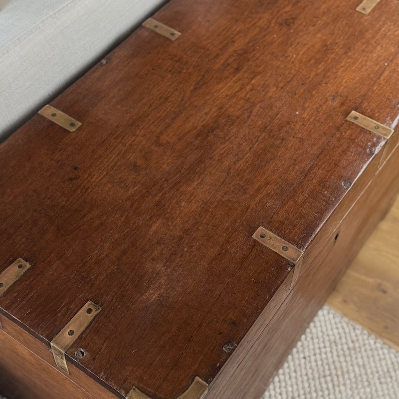 Original Vintage Campaign Teak Chest