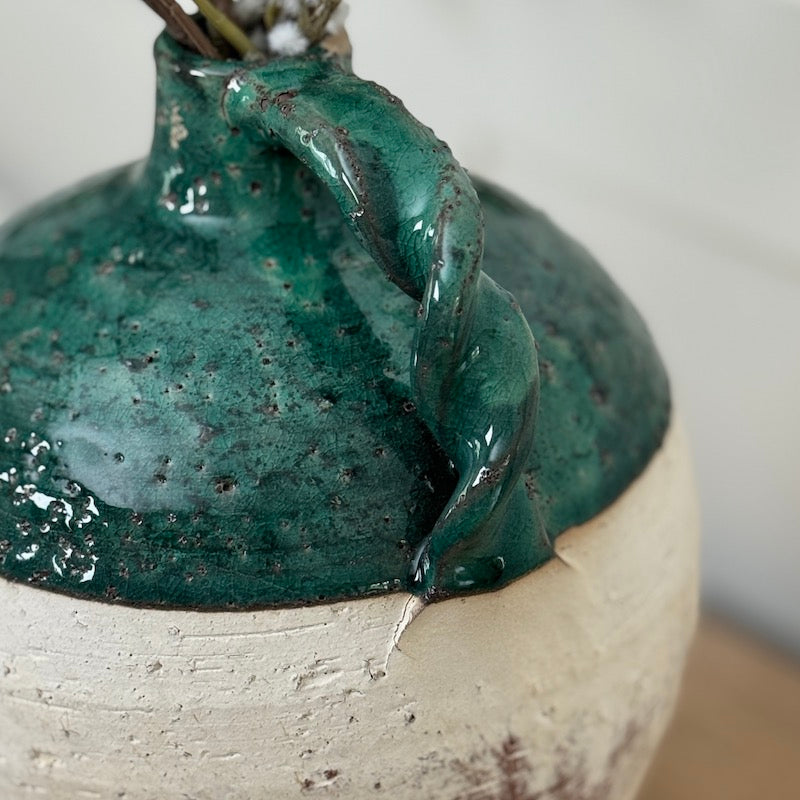 Provence Two Tone Vase With Handle