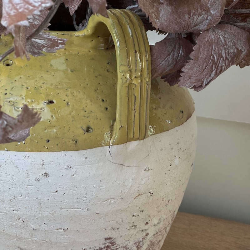 Two Toned Glazed Provence 3 Handle Vase