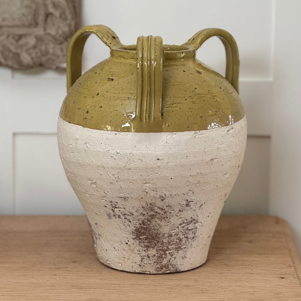 Two Toned Glazed Provence 3 Handle Vase