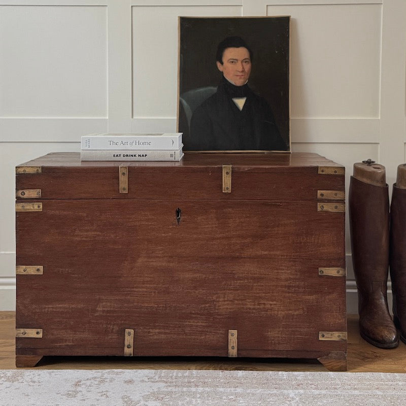 Original Vintage Campaign Teak Chest