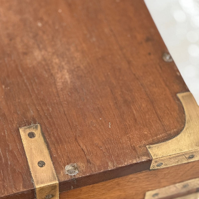 Original Vintage Campaign Teak Chest