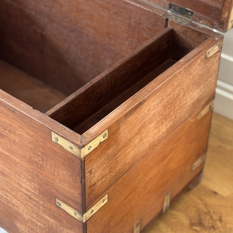 Original Vintage Campaign Teak Chest